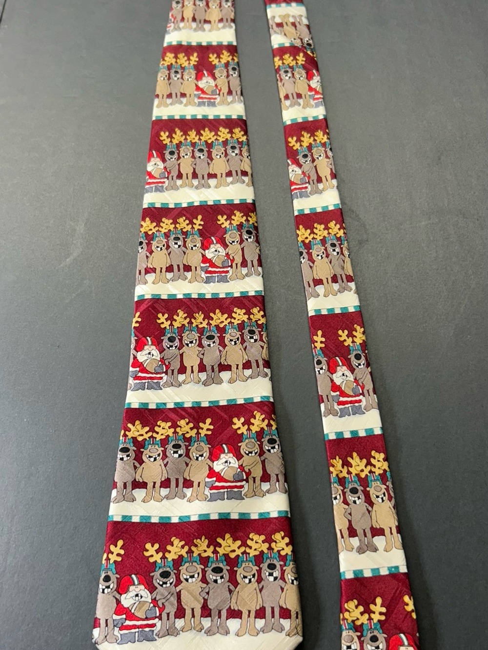 Hallmark Men’s Holiday Necktie with Santa and Reindeer - multicolor